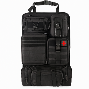 Tactical Car Seat Back Organizer with 5 Detachable MOLLE Pouches – Universal Fit